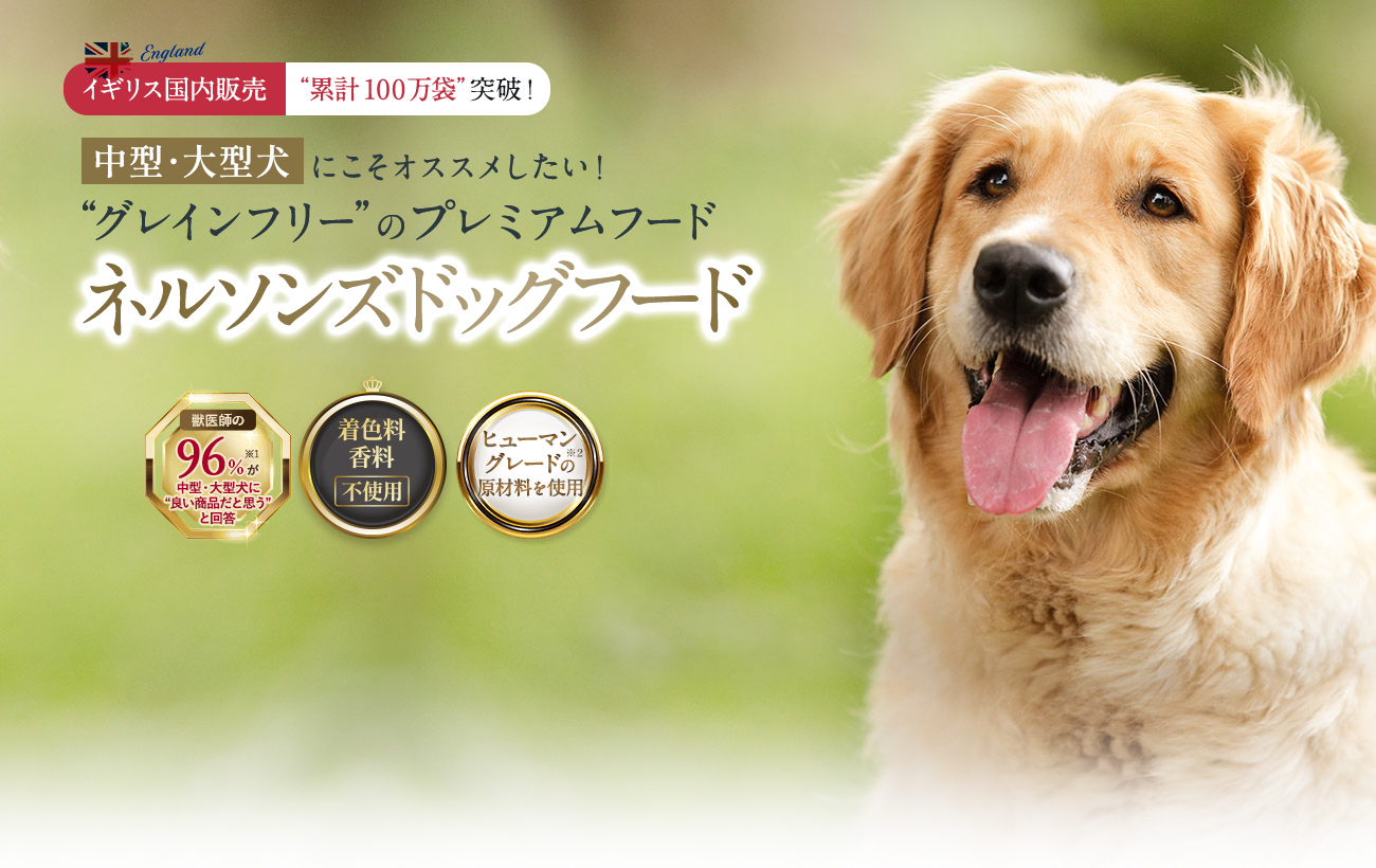 中型・大型犬にこそオススメしたい！“グレインフリー”のプレミアムフード ネルソンズドッグフード